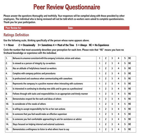 free employee evaluation form template word 01