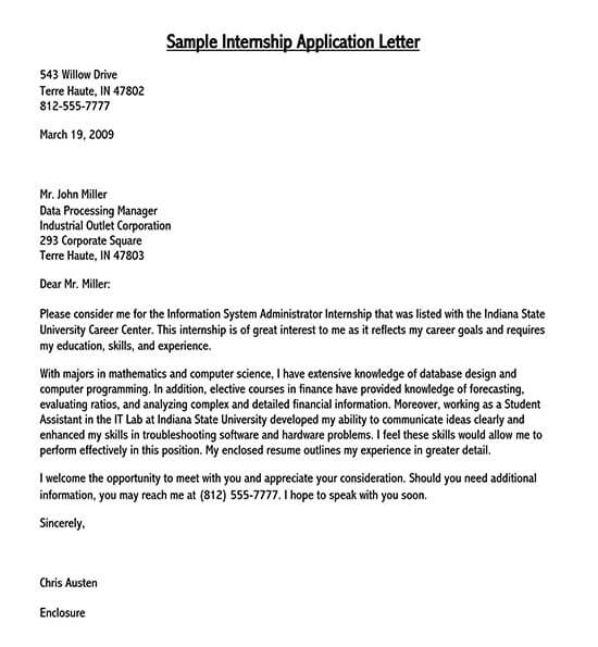 sample application letter for job vacancy