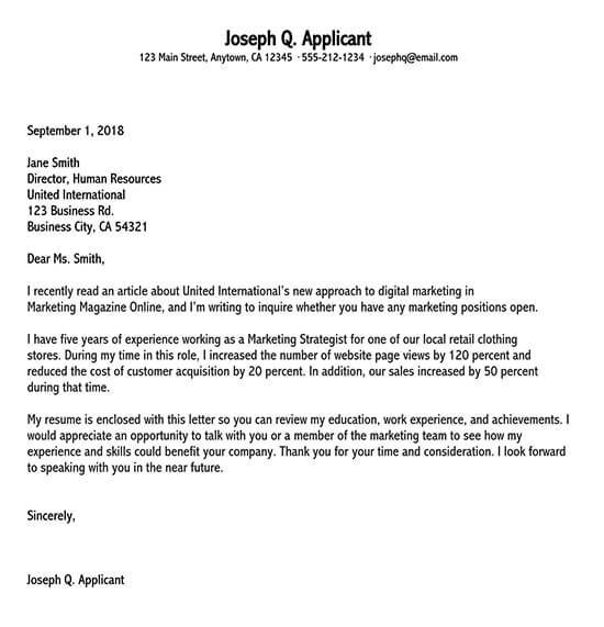 assignment of interest letter