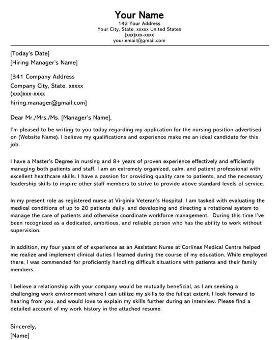 Employment Cover Letter For Nursing Primary Photos Happy
