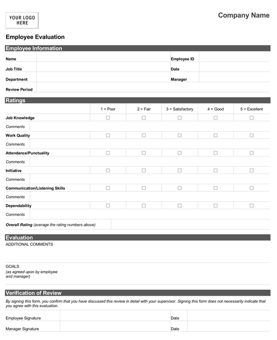 15 Free Performance Evaluation Forms Word PDF 15-free-performance-evaluation-forms-word-pdf