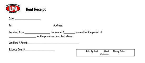 free rent receipt template excel