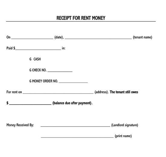 25 free printable rent receipt templates word pdf