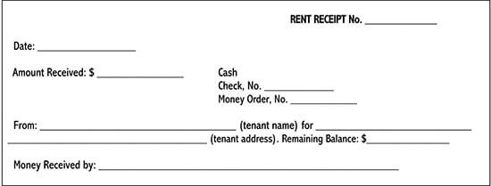 rent receipt letter