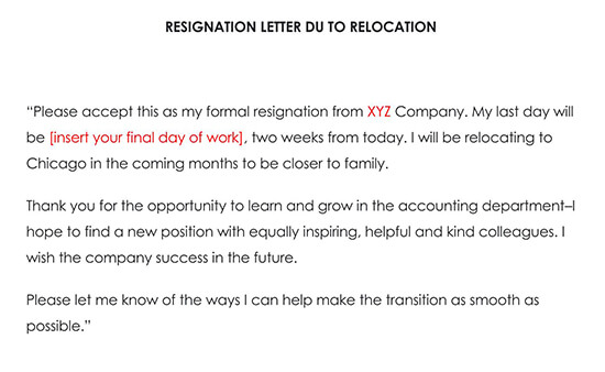 Sample Resignation Letter Due To Relocation from www.doctemplates.net