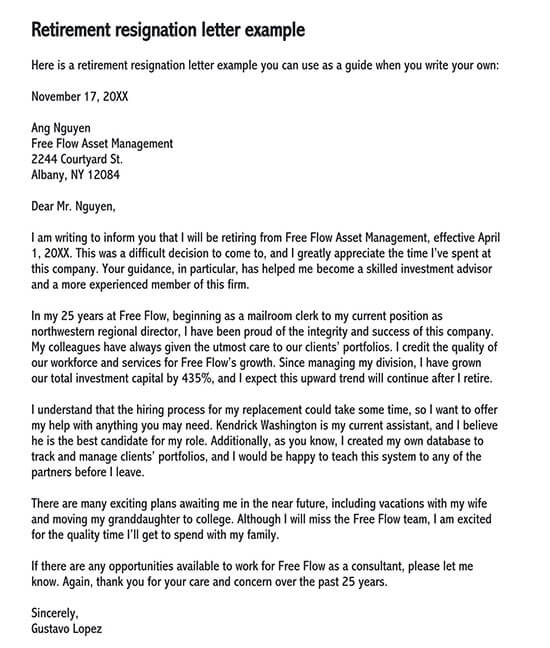 emotional retirement letters