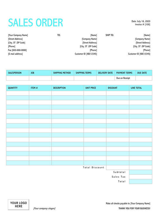 sales order template html