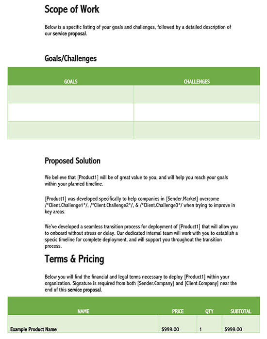 Sales Proposal Templates Word 01