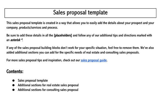 free project proposal template