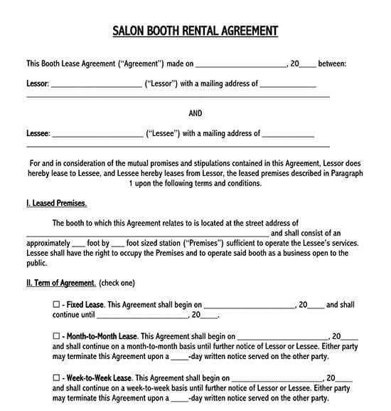 Free Booth Rental Agreement Templates (What to Include)