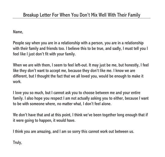 Writing a letter after a break up
