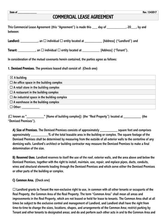 basic rental agreement or residential lease word doc