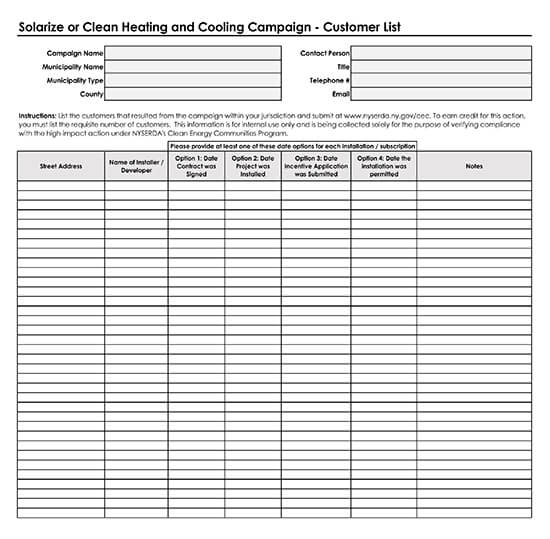 Customer Contact List Template for Excel 21