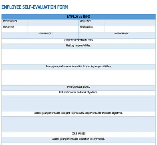 70 Free Employee Performance Review Templates Word Pdf Excel