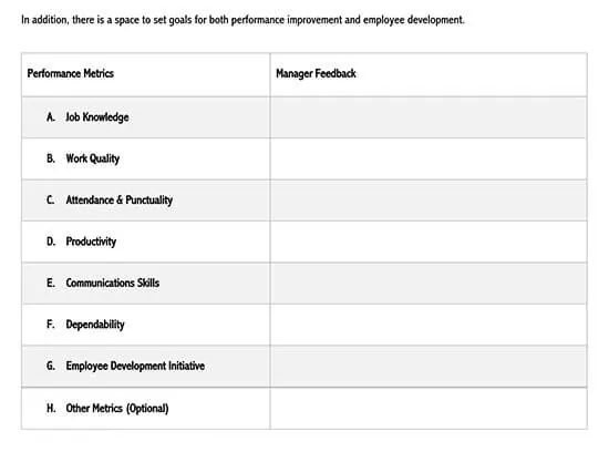 Employee Performance Review Template Excel from www.doctemplates.net
