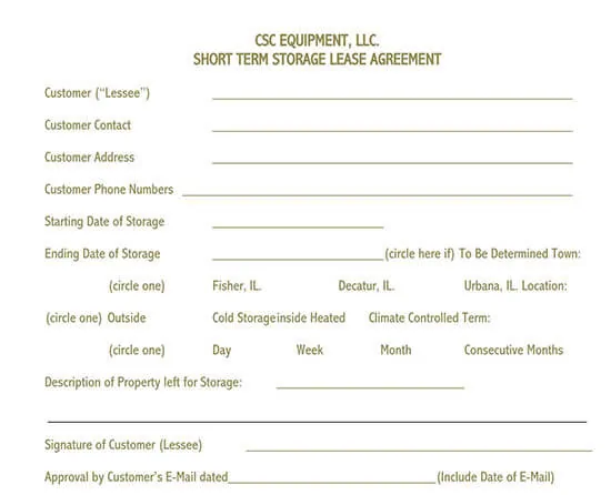 30 free equipment rental lease agreement forms templates