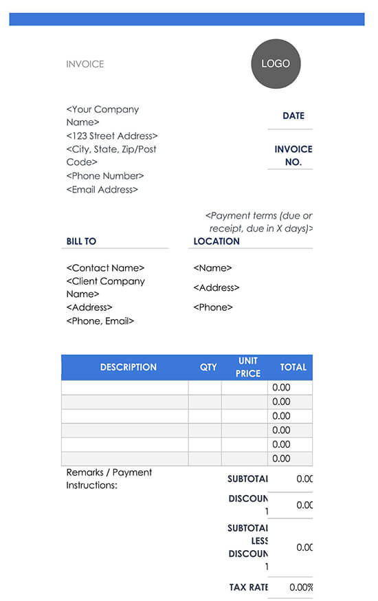 Download Renovation Invoice Template Excel Background