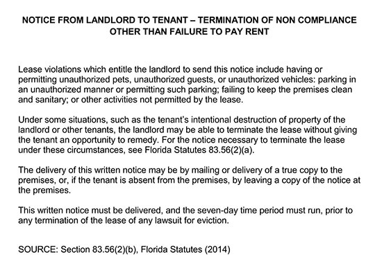 Lease Termination Letter to Tenant
