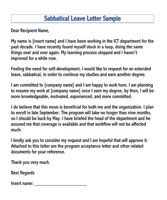 11 Free Leave Of Absence Letter Request Templates