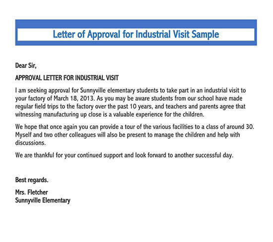 industrial visit permission mail format