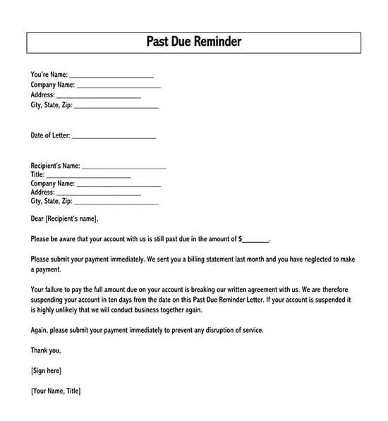 How To Word Your Past Due Invoice Letter 12 Best Examples