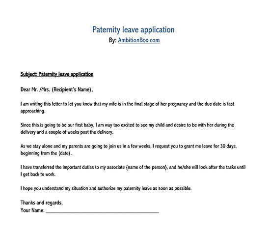 application letter for family responsibility leave