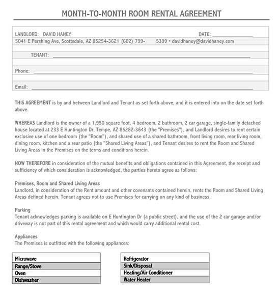 room rental agreement florida 1