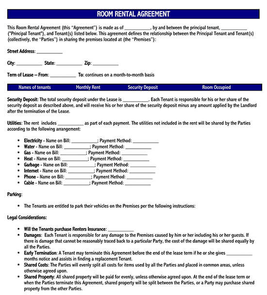 room rental agreement doc 2