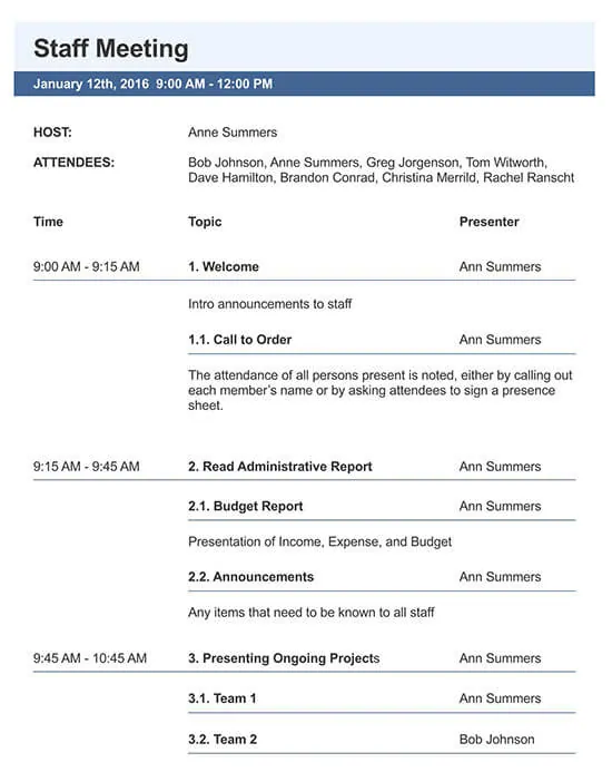 How To Create A Staff Meeting Agenda 10 Free Templates How To Create A Staff Meeting Agenda 10 Free Templates
