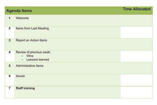 team meeting agenda template