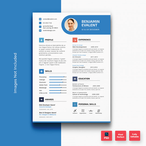 minimal-blue-resume-cv-template