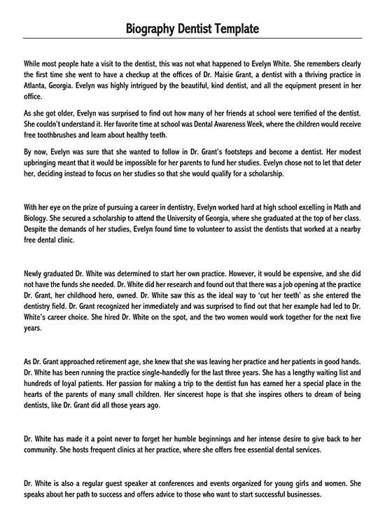 professional biography template 