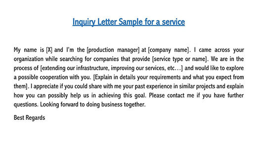 how to write a business inquiry email