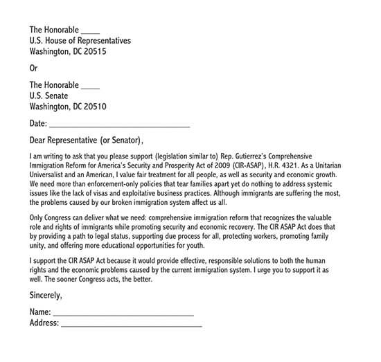 immigration reference letter for a friend