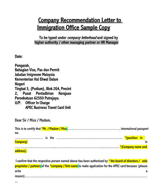 sample letter of recommendation for immigration residency 01