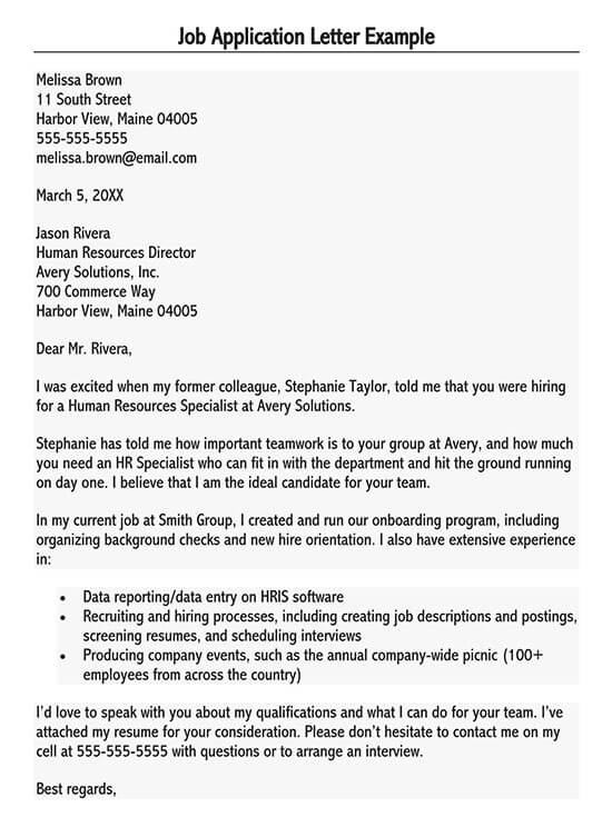job application letter sample pdf 01