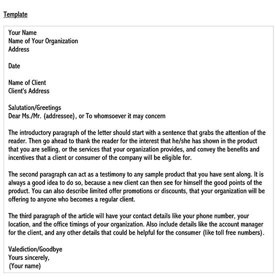 example of sales letter for product 01