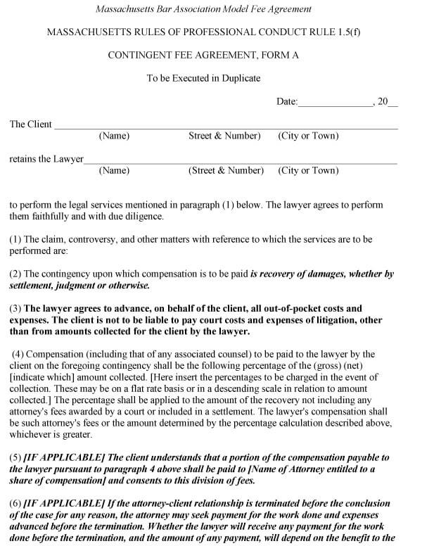 Attorney Contingency Fee Agreement Sample 04
