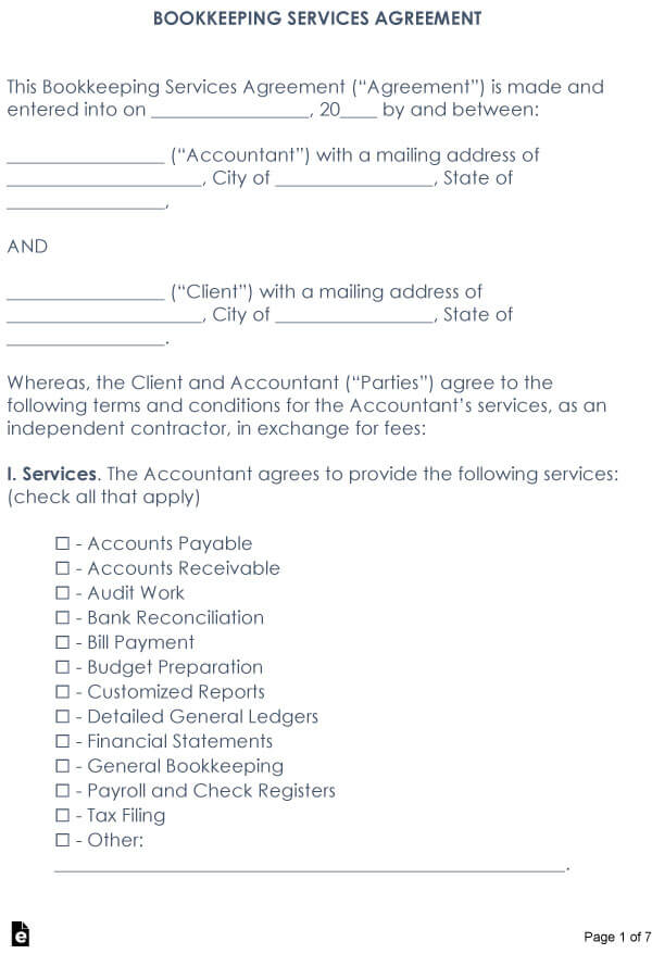 Book Keeping Services Agreement Sample 04
