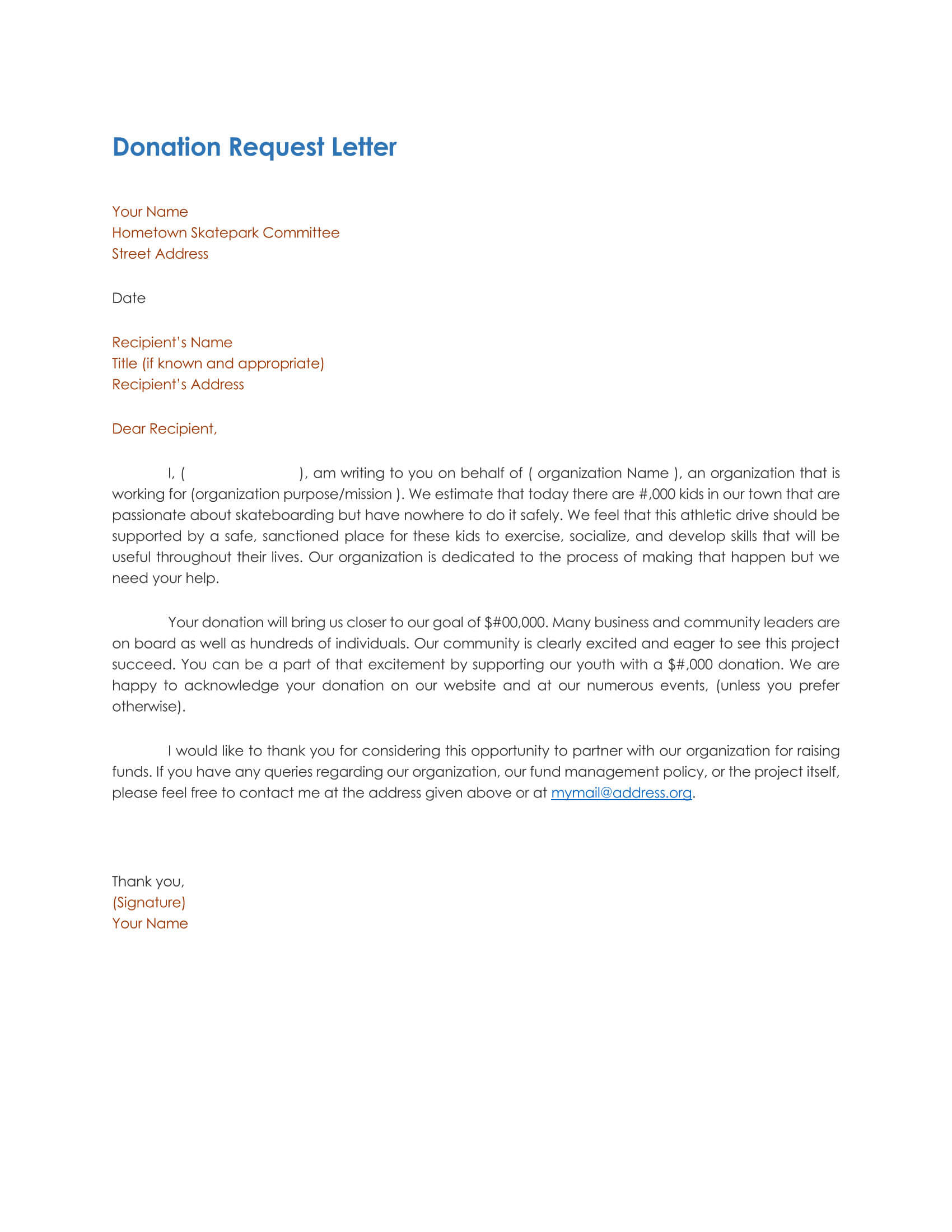 Donation Request Letter 06