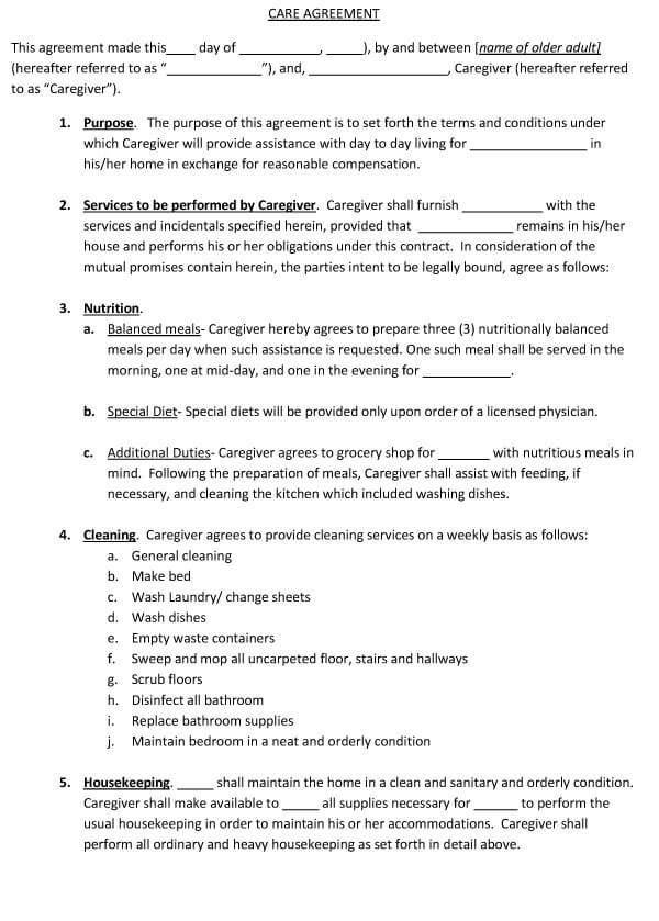 Caregiver Agreement 03