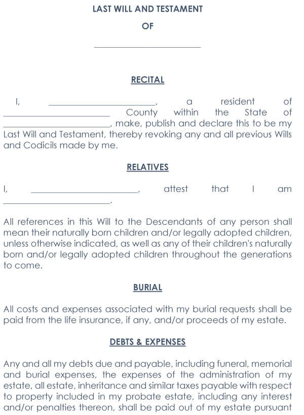 10 Free Codicil to Will Form & Templates (Word PDF)