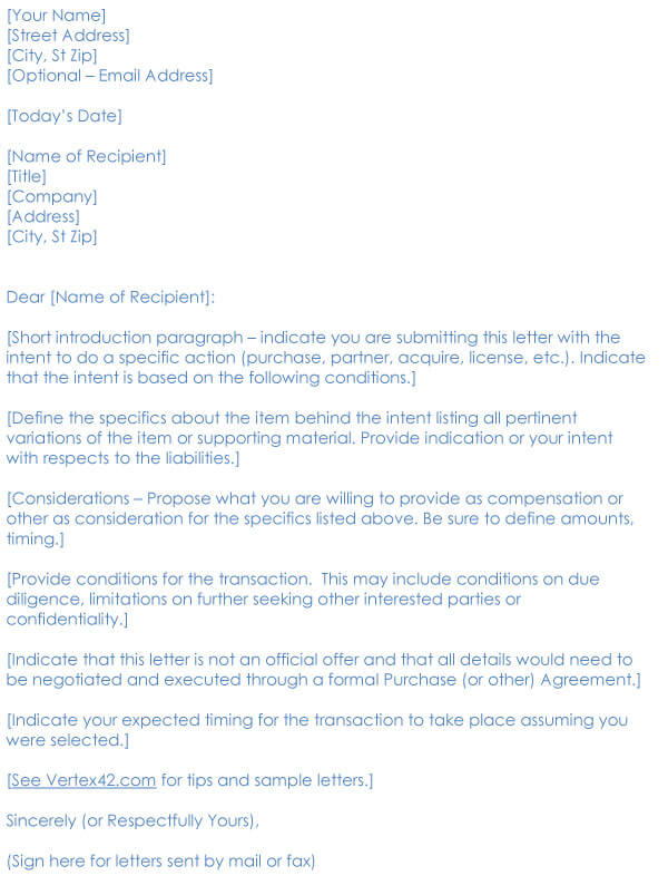 Business Purchase Letter Of Intent Sample 04