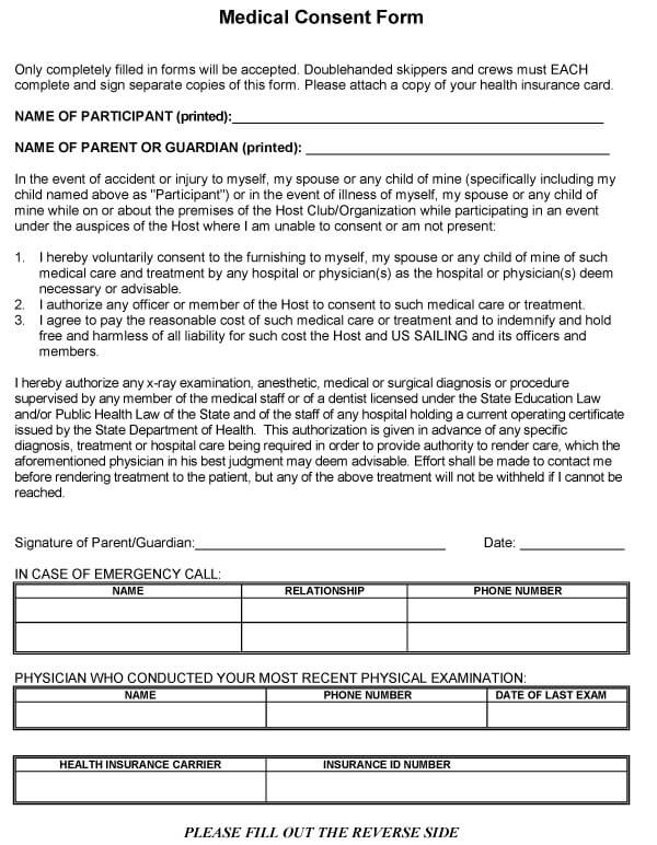 Child Medical Consent Form Sample 04