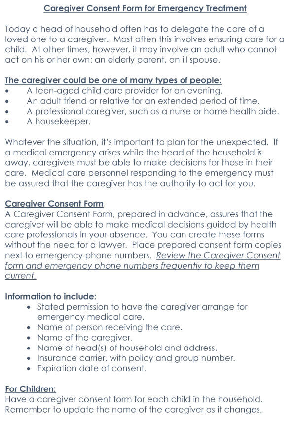 Child Medical Consent Form Sample 11