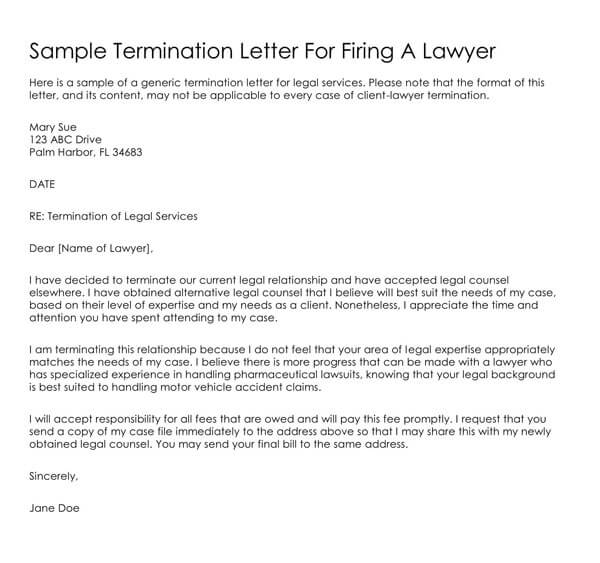 Client Termination Letter Template