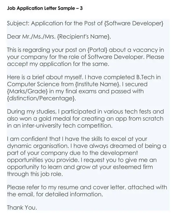 How To Write A Job Application Letter Samples Examples
