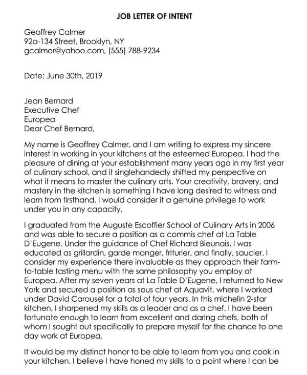 Letter Of Intent For A Job - 17+ Free Word, Pdf Documents Download! | Free & Premium Templates