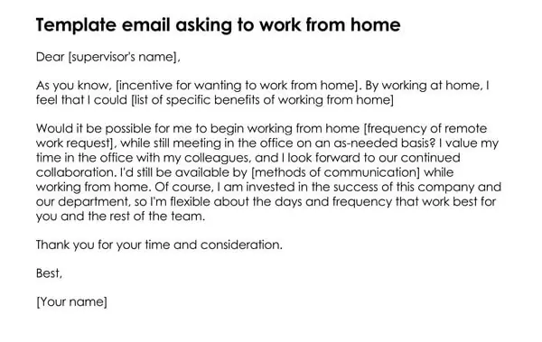 How do you ask a company to work from home