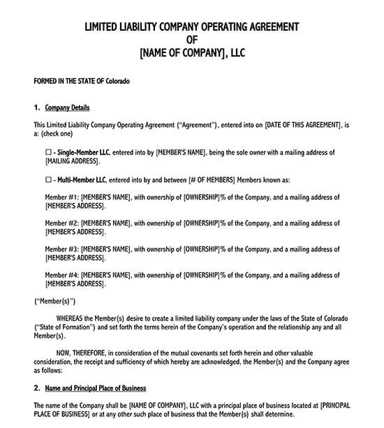 family llc operating agreement template